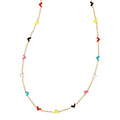CURATED by Kira Kendra Scott Haven heart strand necklace featuring a gold chain with multicolor enamel heart charms.