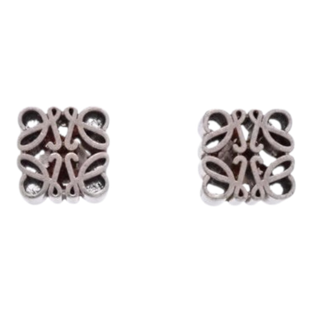 CURATED by Kira silver Loewe Anagram stud earrings crafted from Ag925 sterling silver in a square logo design.