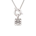 CURATED by Kira Loewe silver Anagram necklace featuring a toggle clasp and 42cm sterling silver chain