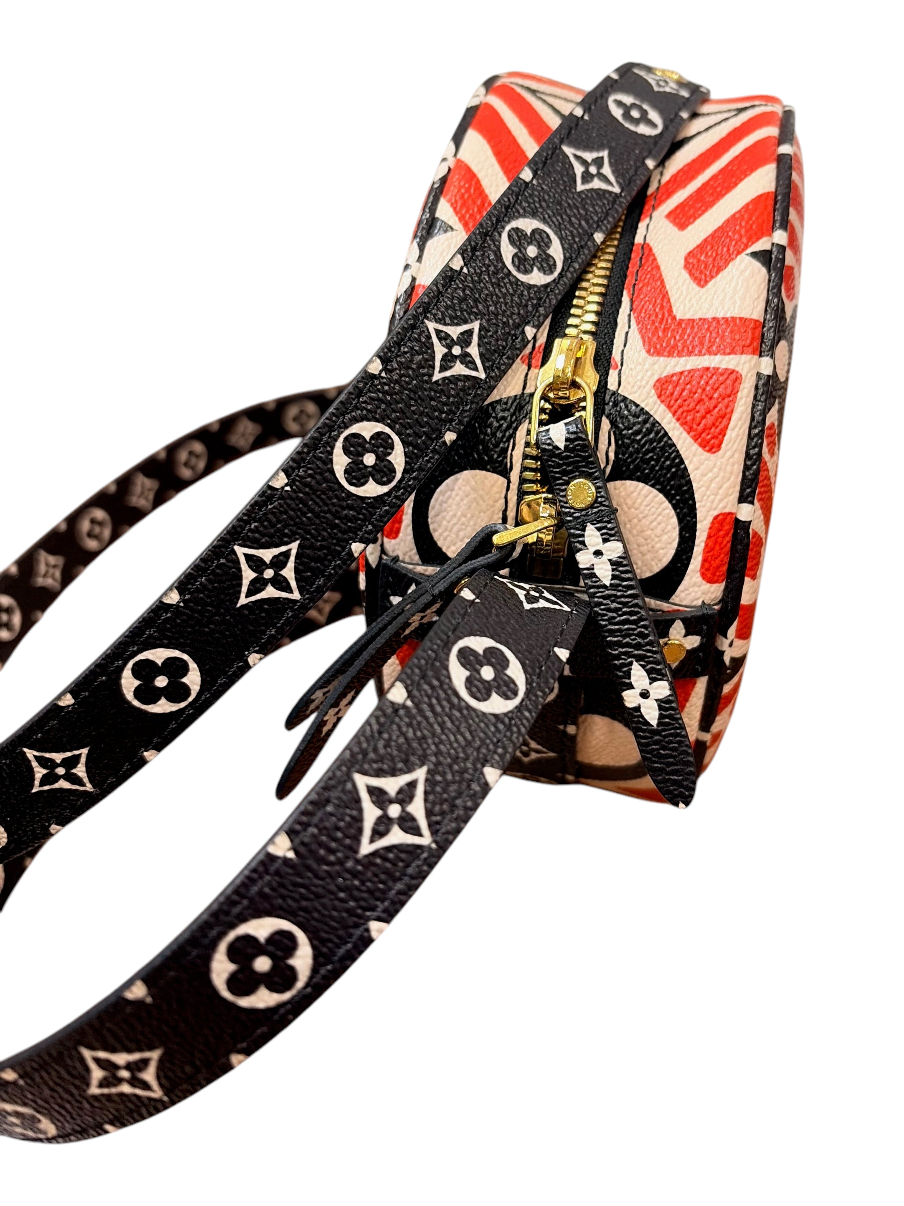 CURATED by Kira Louis Vuitton Boite Chapeau handbag in red and blue LV Crafty monogram canvas with gold hardware