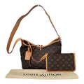 CURATED by Kira Louis Vuitton Carryall PM bag in brown monogram canvas with matching pouch and leather shoulder strap