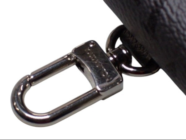 CURATED by Kira Louis Vuitton Taigarama earphone pouch in grey Taiga leather with silver-tone metal lobster clasp