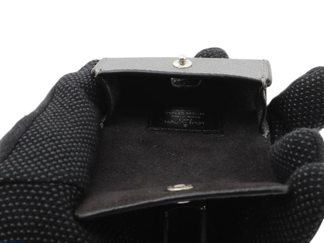 CURATED by Kira Louis Vuitton Taigarama earphone pouch in grey Taiga leather with interior snap button closure