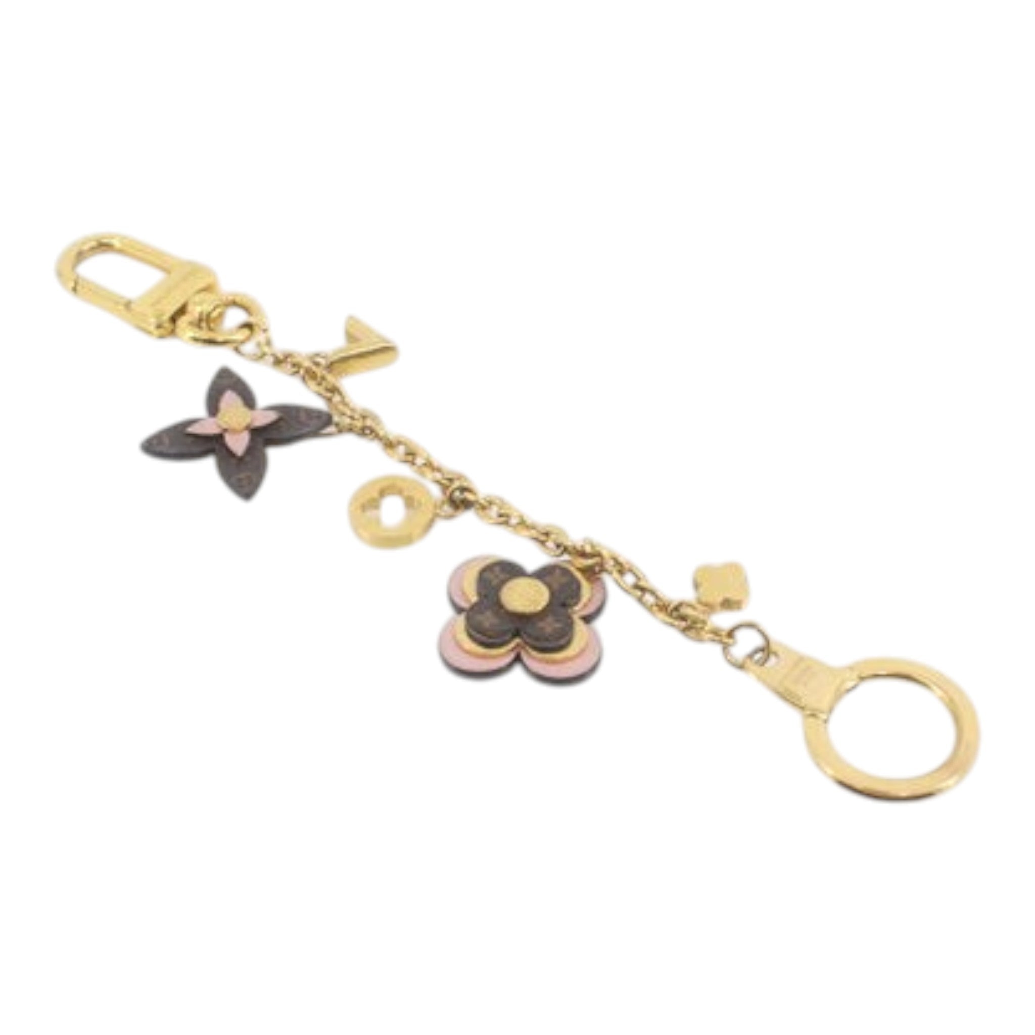 CURATED by Kira Louis Vuitton M63086 gold charm featuring iconic monogram flower motifs and a secure lobster clasp