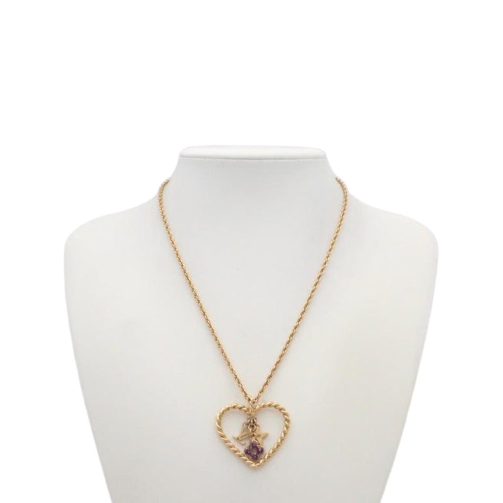 CURATED by Kira Louis Vuitton Sweet Monogram In My Heart gold necklace with twisted chain and heart pendant