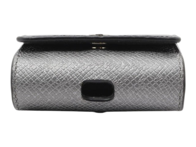 CURATED by Kira Louis Vuitton Taigarama earphone pouch in grey Taiga leather with a bottom charging port cutout