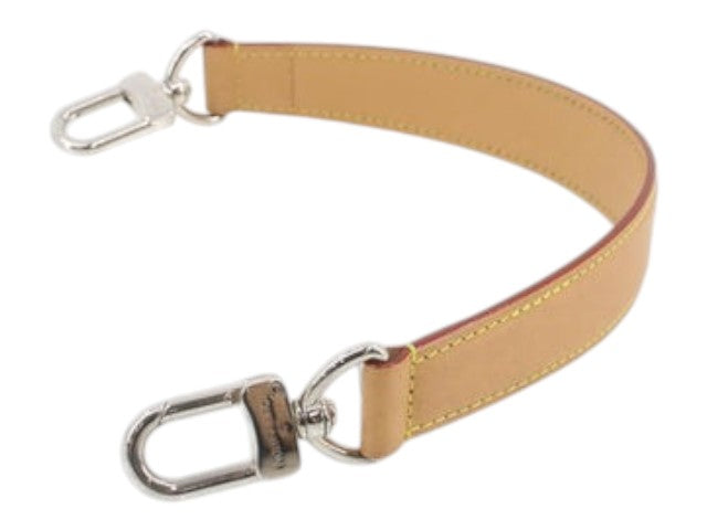 CURATED by Kira Louis Vuitton Nile NM replacement leather bag strap in tan with silver-tone hardware clips