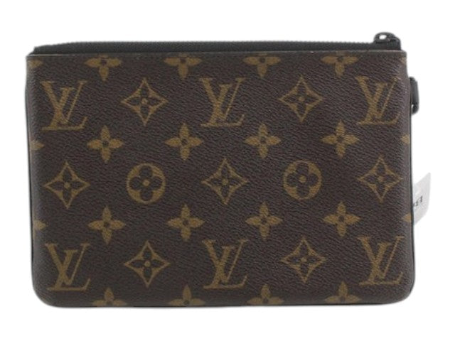 CURATED by Kira Louis Vuitton Zipped Pouch MM in iconic brown monogram coated canvas with top zip closure