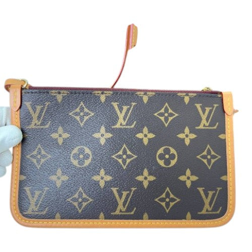 CURATED by Kira Louis Vuitton Carryall PM pouch in brown monogram canvas with tan leather trim and gold hardware