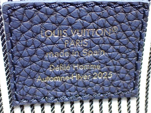 CURATED by Kira Louis Vuitton Nigo Monogram Denim blue leather interior brand label tag