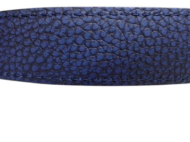 CURATED by Kira Louis Vuitton Nigo Monogram blue textured denim strap detail with contrast stitching