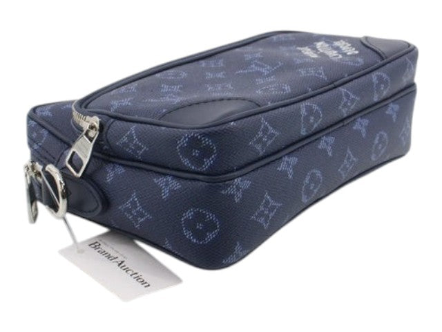 CURATED by Kira Louis Vuitton Nile NM bag in ocean blue Monogram Heritage canvas with silver hardware