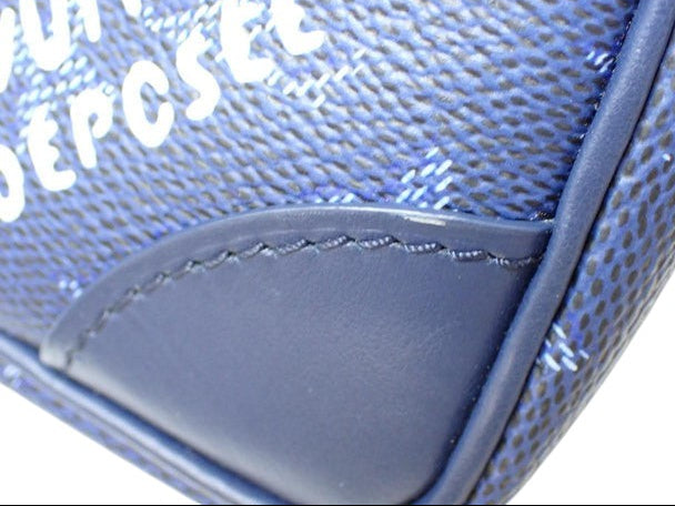 CURATED by Kira Louis Vuitton Nile NM bag in ocean blue monogram canvas with leather corner detail