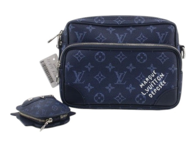 CURATED by Kira Louis Vuitton Nile NM messenger bag in ocean blue monogram heritage canvas with matching coin pouch