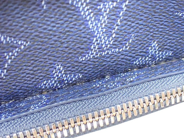 CURATED by Kira Louis Vuitton Nile NM bag in Ocean Blue Monogram Heritage canvas with silver zipper detail