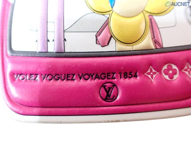 CURATED by Kira Louis Vuitton Monogram Portefeuille Epi Vivienne wallet in pink with embossed Volez Voguez Voyagez text