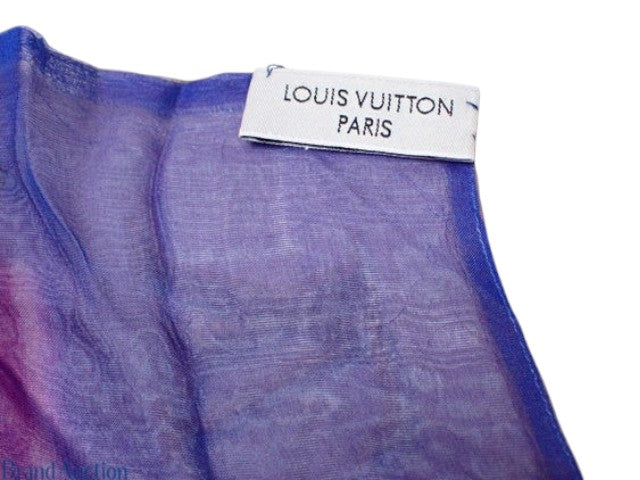 CURATED by Kira purple Louis Vuitton shawl with visible brand label tag