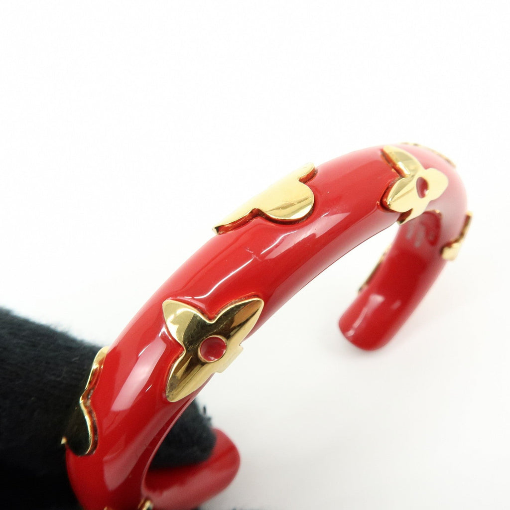 CURATED by Kira Louis Vuitton red ceramic and gold-tone monogrammed bangle bracelet
