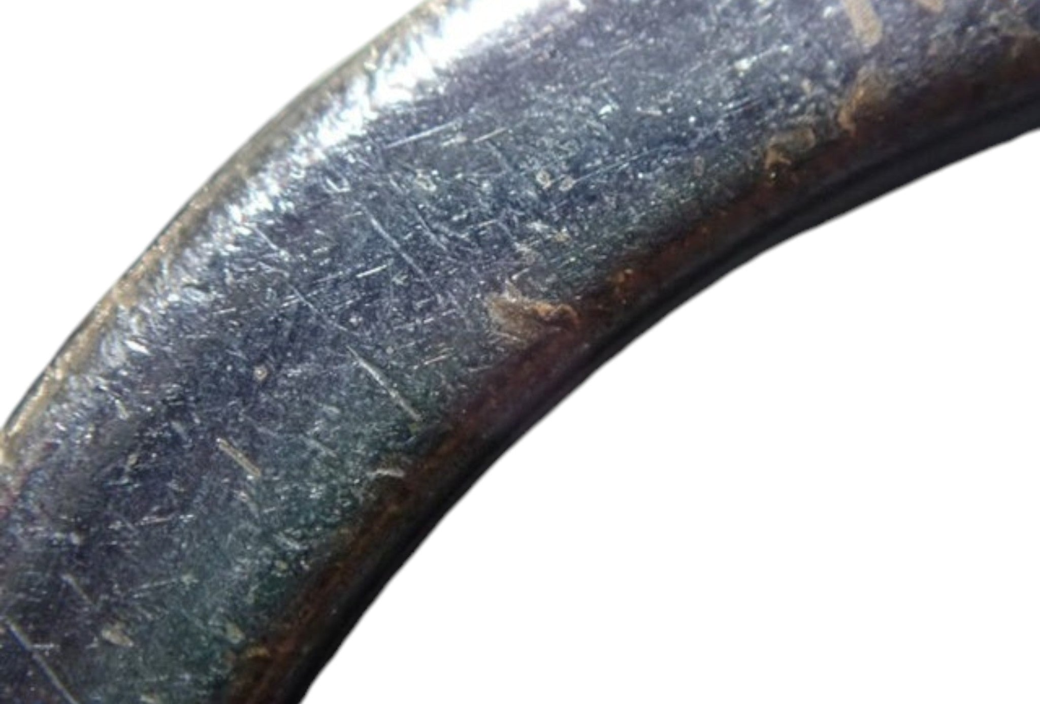 CURATED by Kira Louis Vuitton MP2978 blue shark keychain metal ring detail showing surface wear