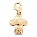 CURATED by Kira Louis Vuitton Vivienne Dore charm in gold. Features a clover-like design with LV monogram details.