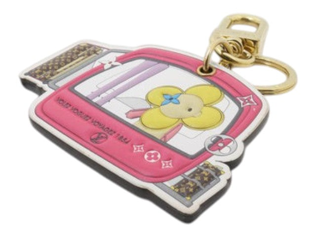 CURATED by Kira Louis Vuitton Vivienne pink monogram bag charm with gold hardware