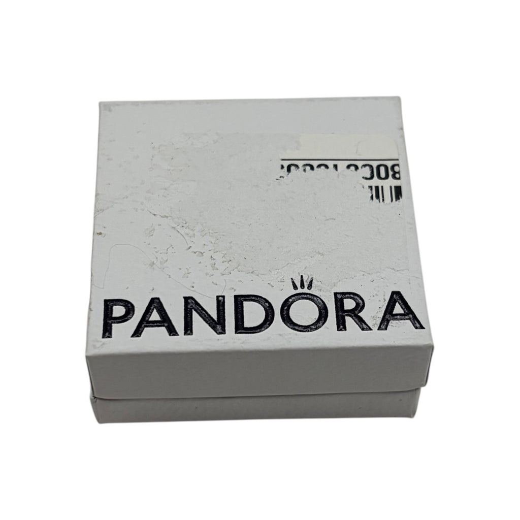 CURATED by Kira white Pandora jewelry box for sterling silver infinity knot stud earrings