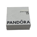 CURATED by Kira white Pandora jewelry box for sterling silver infinity knot stud earrings