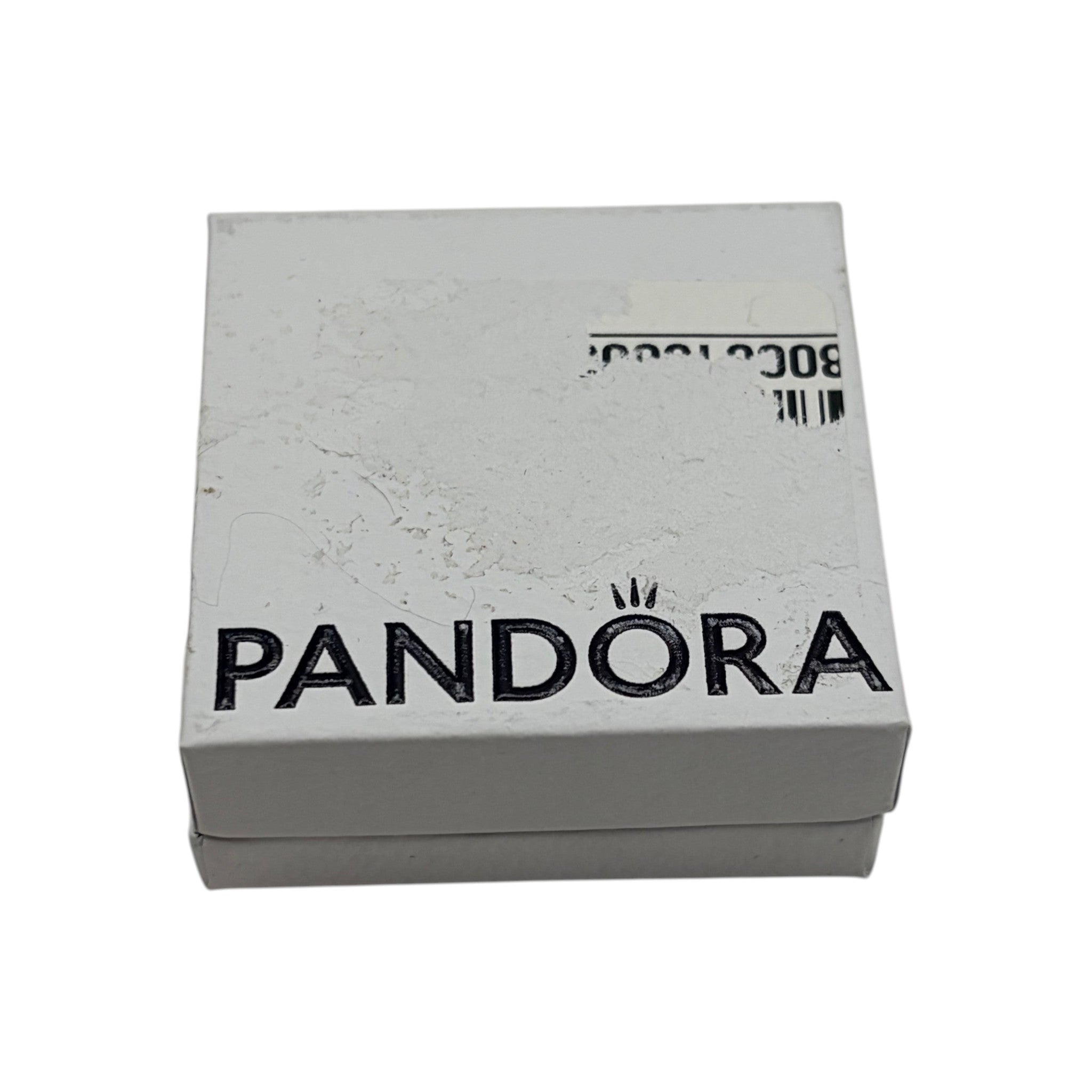 CURATED by Kira white Pandora jewelry box for sterling silver infinity knot stud earrings