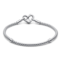 CURATED by Kira Pandora sterling silver bracelet featuring a textured beaded chain and a heart-shaped clasp