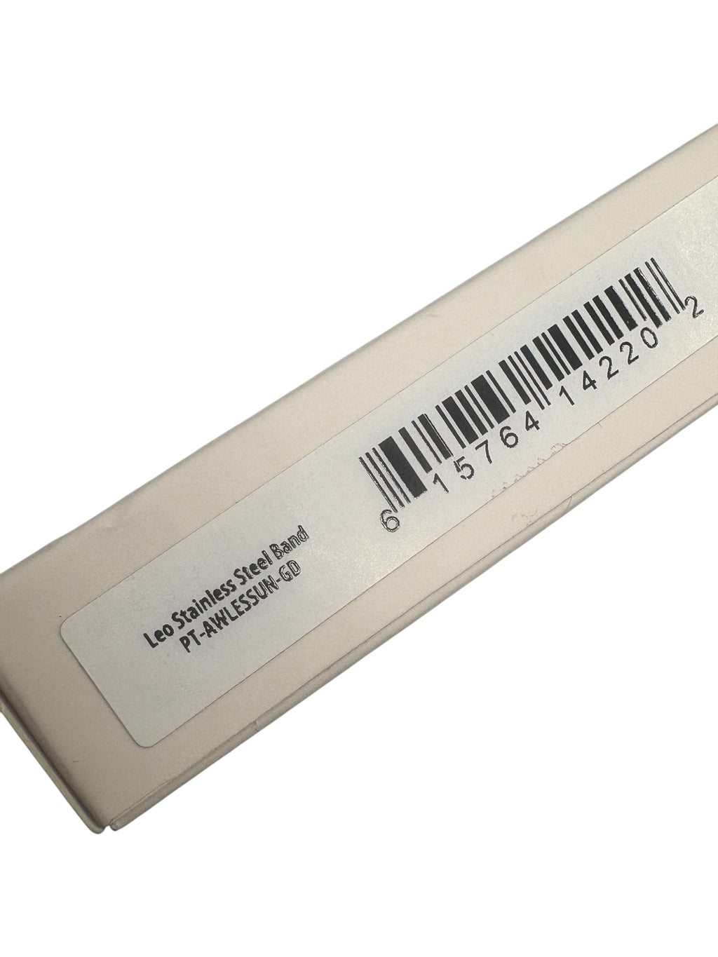 CURATED by Kira PoshTech Apple Watch band packaging featuring product label with barcode and model information
