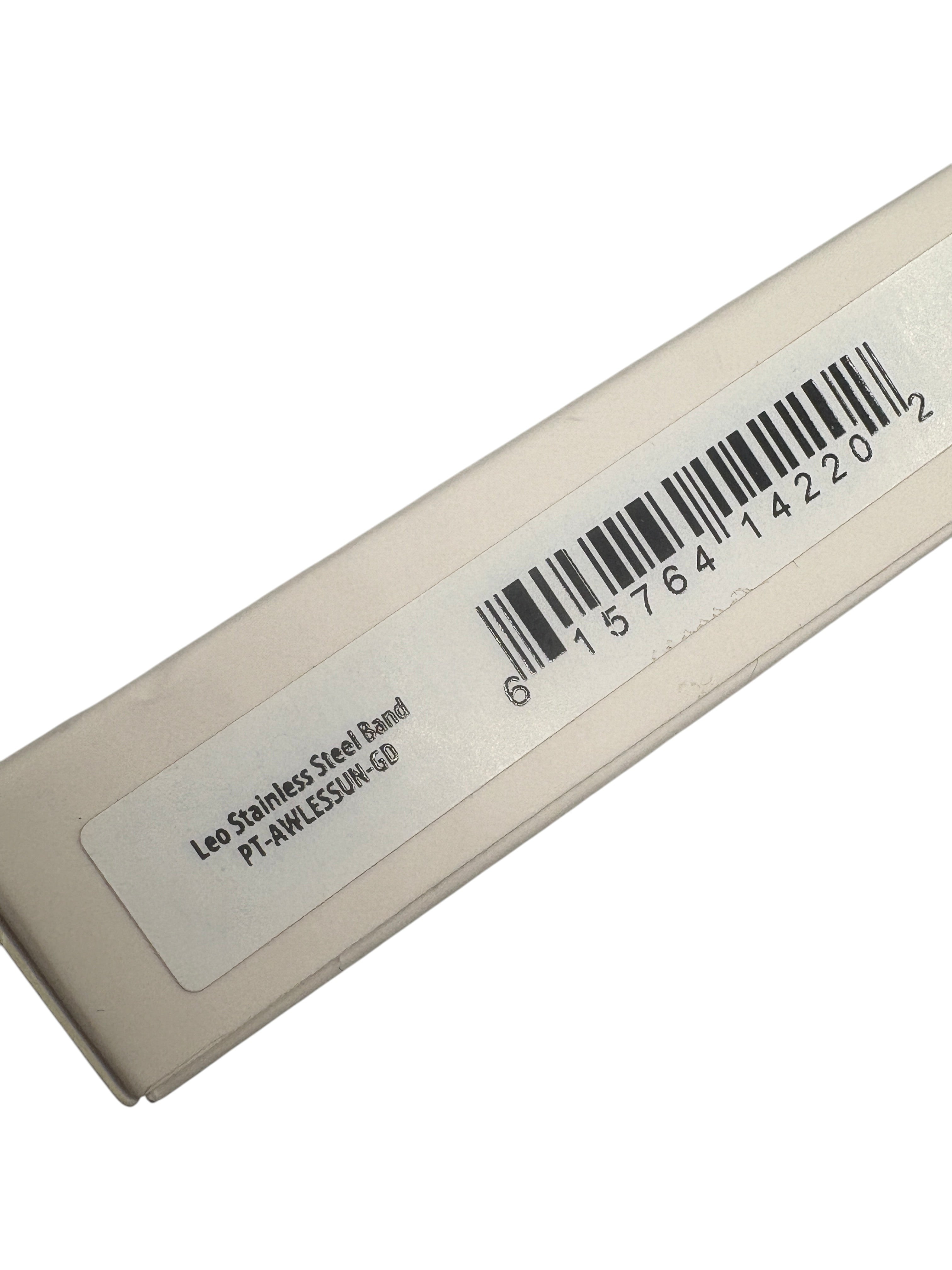 CURATED by Kira PoshTech Apple Watch band packaging featuring product label with barcode and model information
