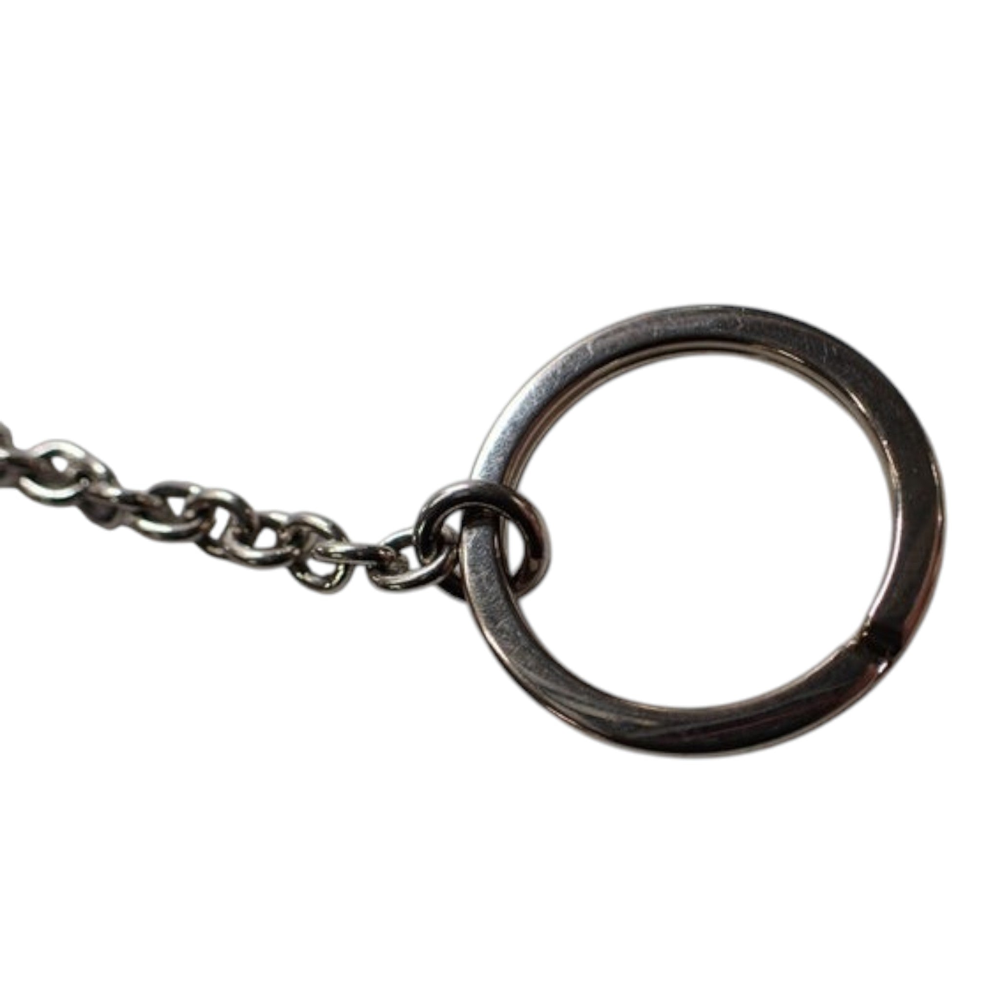 CURATED by Kira Prada pink coin case silver metal keyring chain attachment