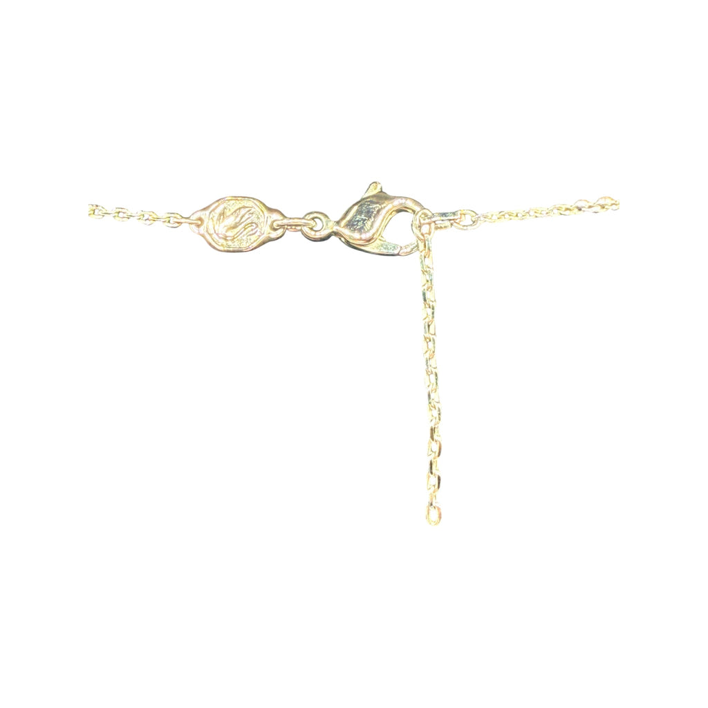 CURATED by Kira Swarovski Mesmera silver-tone necklace clasp and extender chain on a black display stand