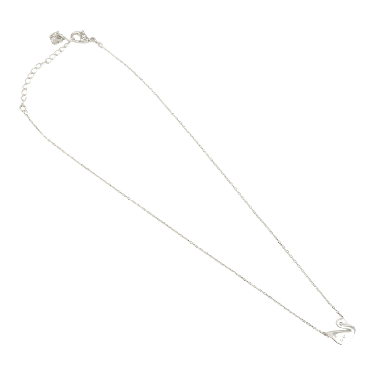 CURATED by Kira Swarovski silver swan necklace with rhinestone accents on a delicate 44cm chain