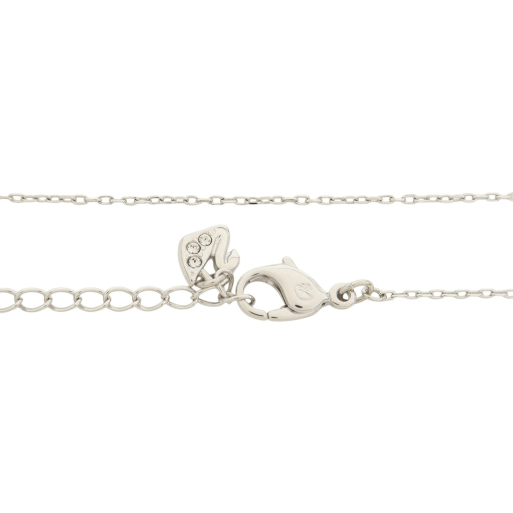 CURATED by Kira Swarovski silver swan necklace featuring a delicate chain, lobster clasp, and crystal-embellished charm