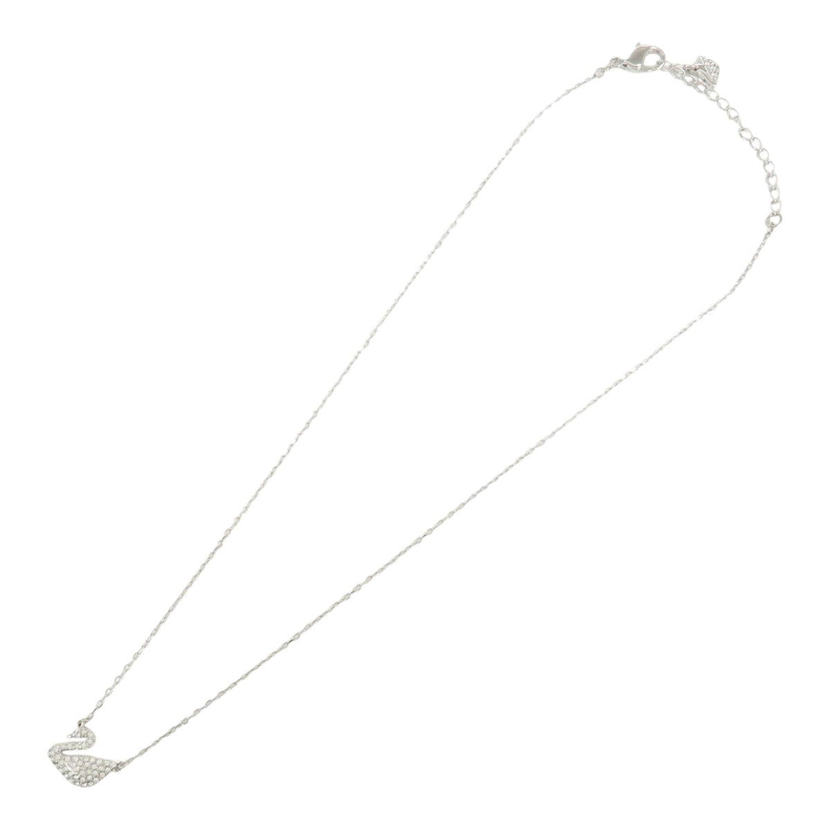 CURATED by Kira Swarovski silver swan necklace with sparkling rhinestones on a 44cm delicate chain