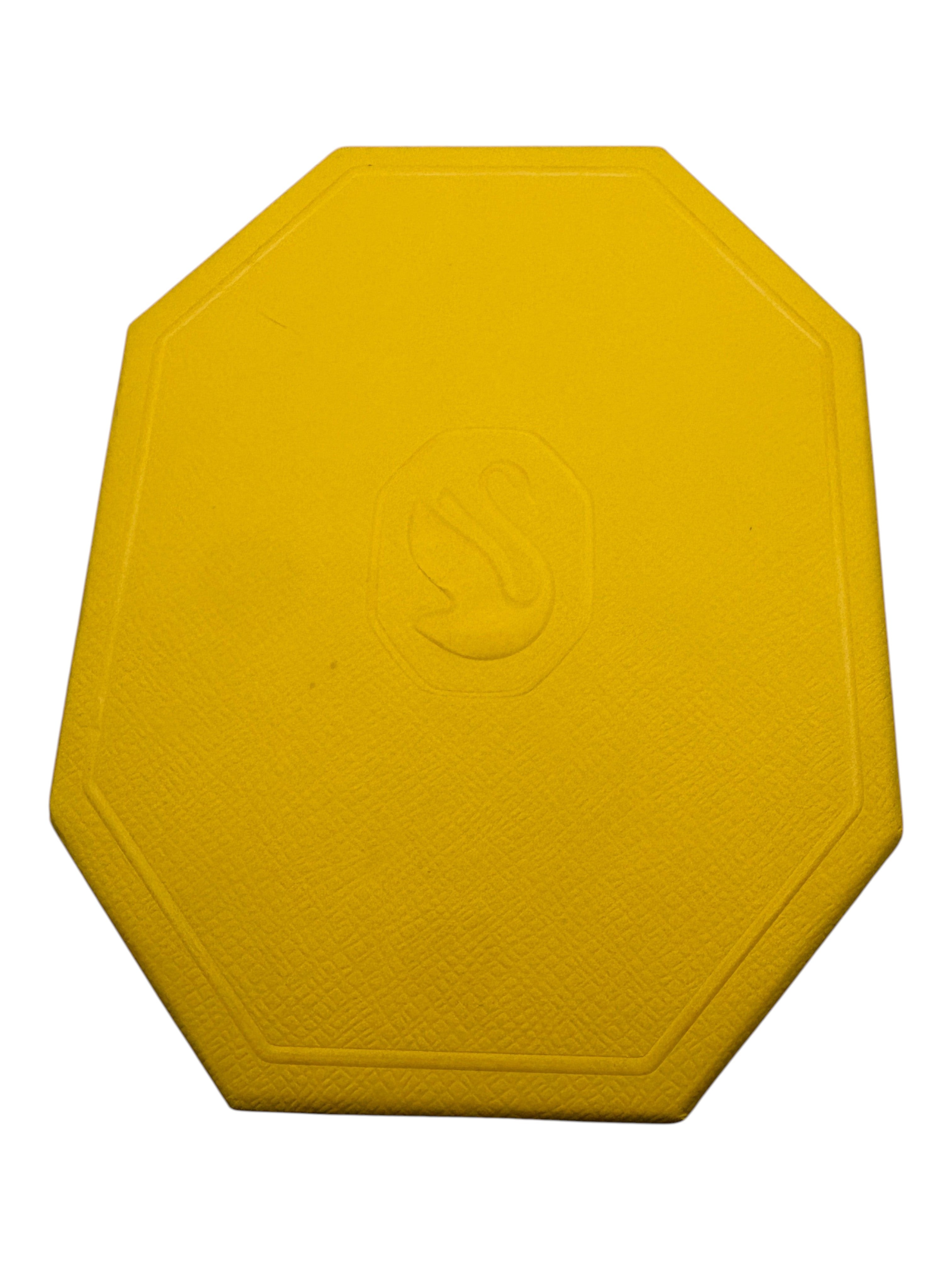 CURATED by Kira yellow octagonal Swarovski jewelry presentation box with embossed swan logo
