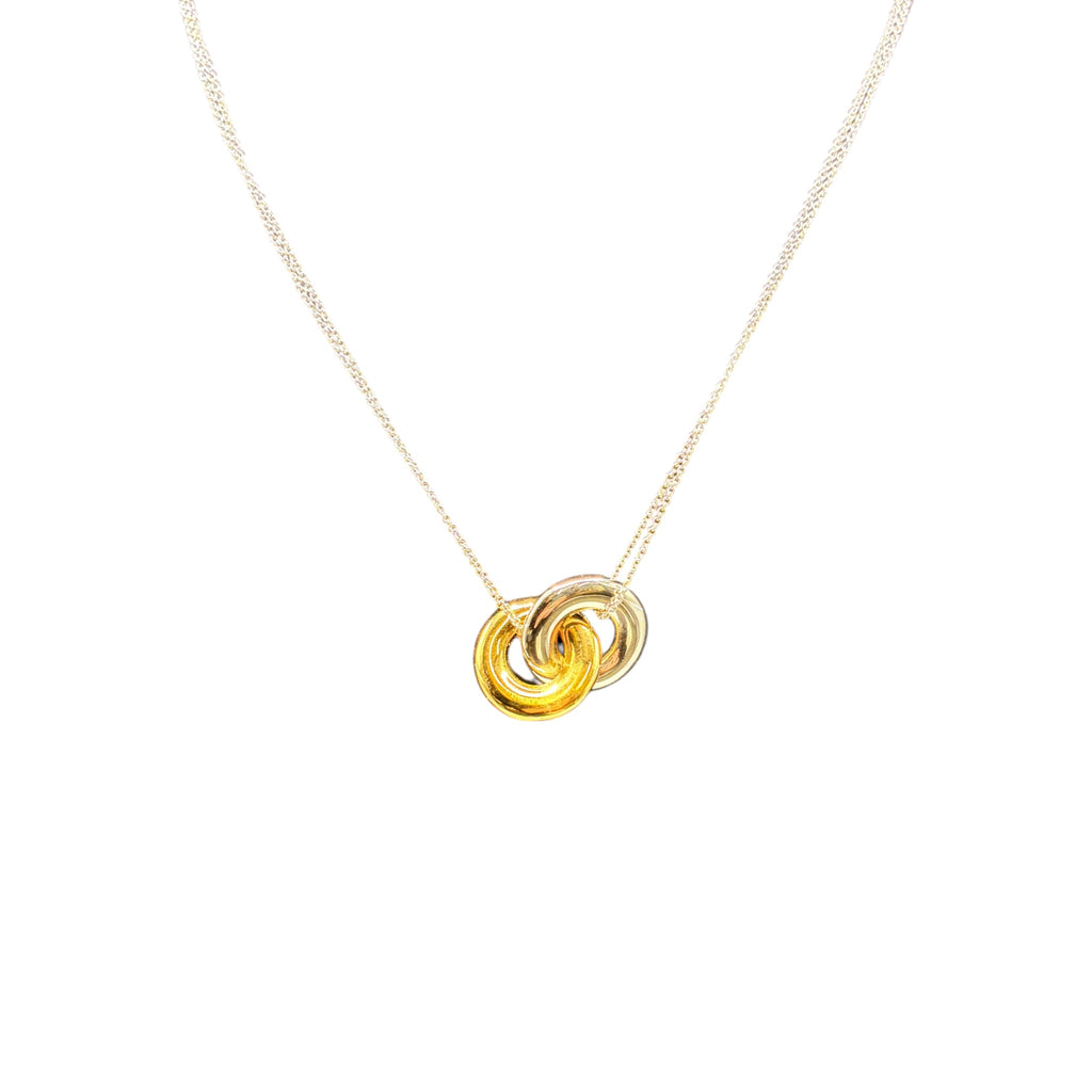 CURATED by Kira kate spade new york two-tone interlock ring pendant necklace with silver and gold finish