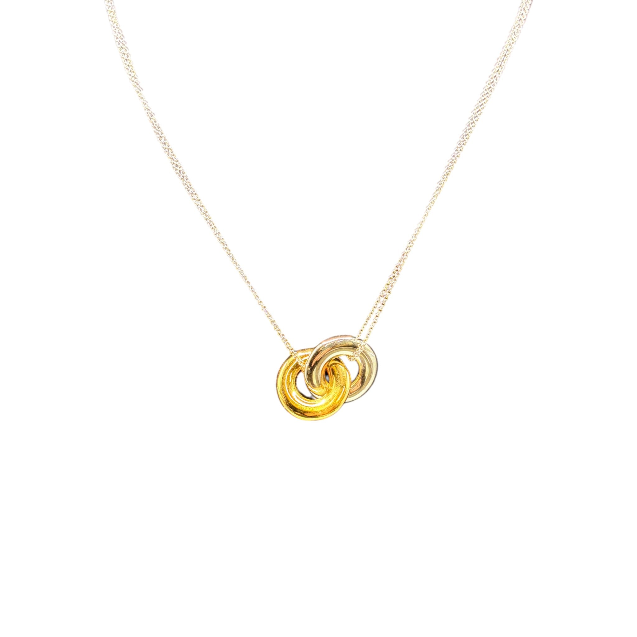 CURATED by Kira kate spade new york two-tone interlock ring pendant necklace with silver and gold finish