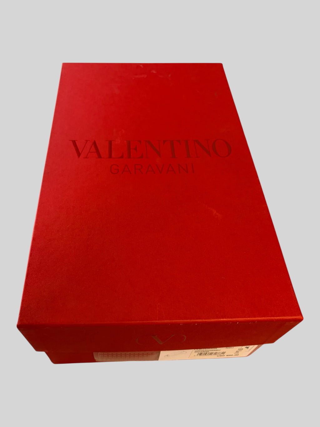 CURATED by Kira Valentino Garavani red branded shoe box for Rockstud ballerina flats