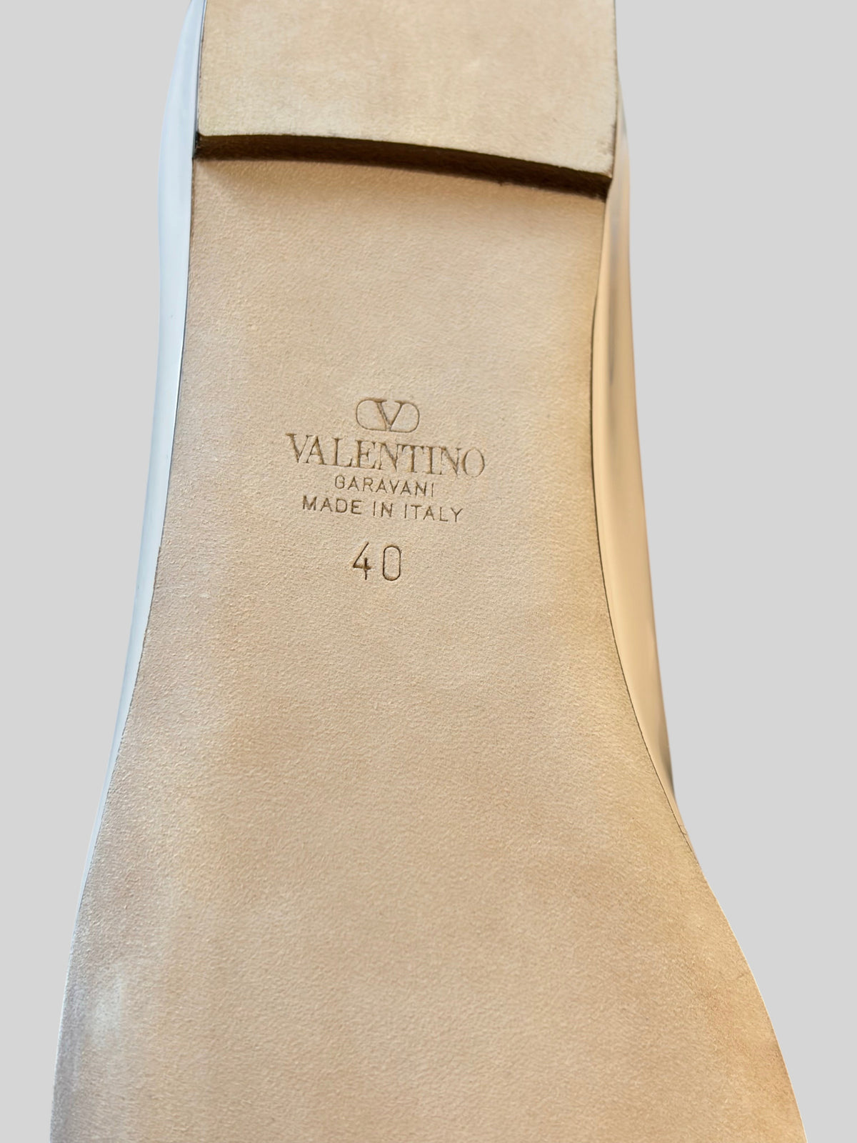 CURATED by Kira Valentino Garavani ballerina flat sole with embossed logo and size 40 stamp