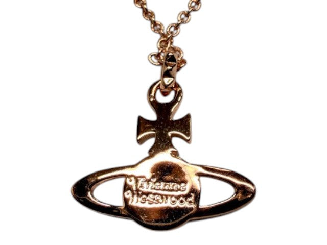 CURATED by Kira Vivienne Westwood bronze orb pendant necklace with a 46cm chain featuring iconic logo engraving