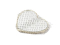 CURATED by Kira white heart-shaped compact mirror with all-over Guccissima pattern and gold trim.