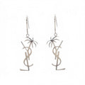CURATED by Kira silver YSL palm tree drop earrings made of precious metal.