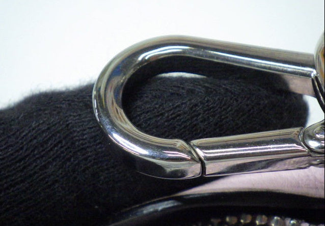 CURATED by Loewe pink leather charm with silver hardware and clasp