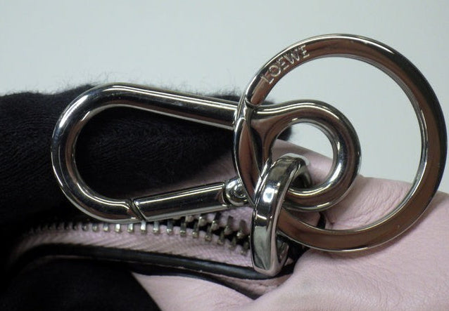 CURATED by Loewe pink leather charm with silver hardware and keyring
