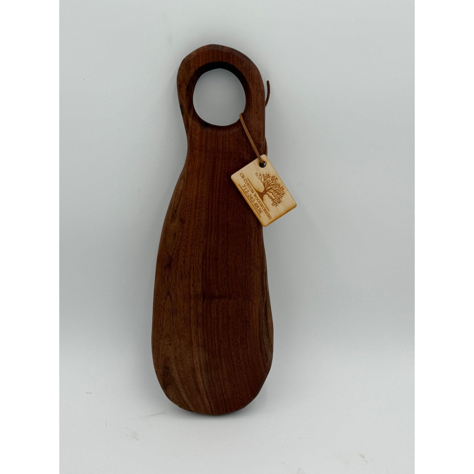 Walnut Oval Charcuterie Board with Handle, 15.5 x 5.25 x 1, beautiful grain, serving and display, functional kitchen decor