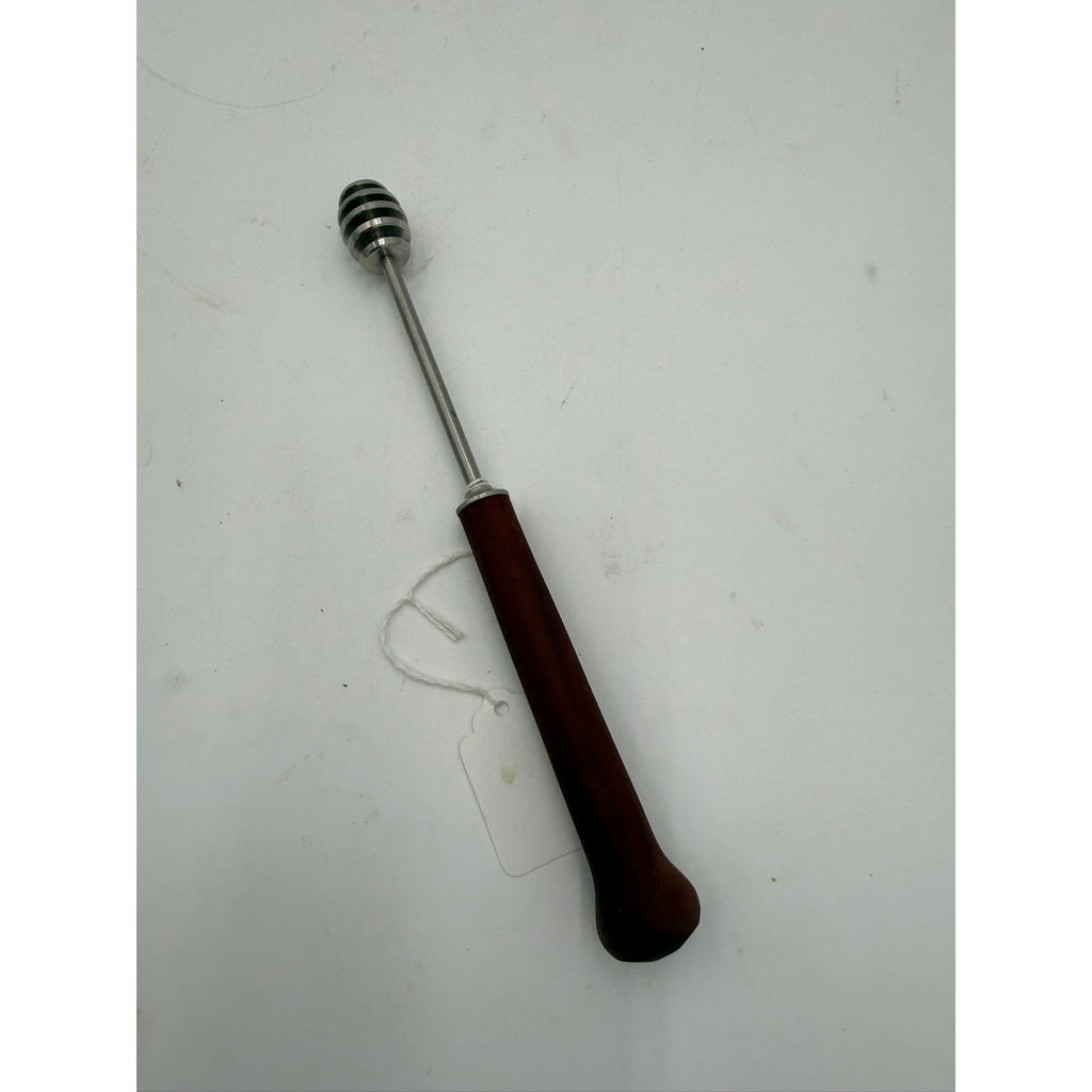 Handmade Wood Handle Honey Dipper Spoon, stainless steel head, food safe finish, walnut oak cherry olive options