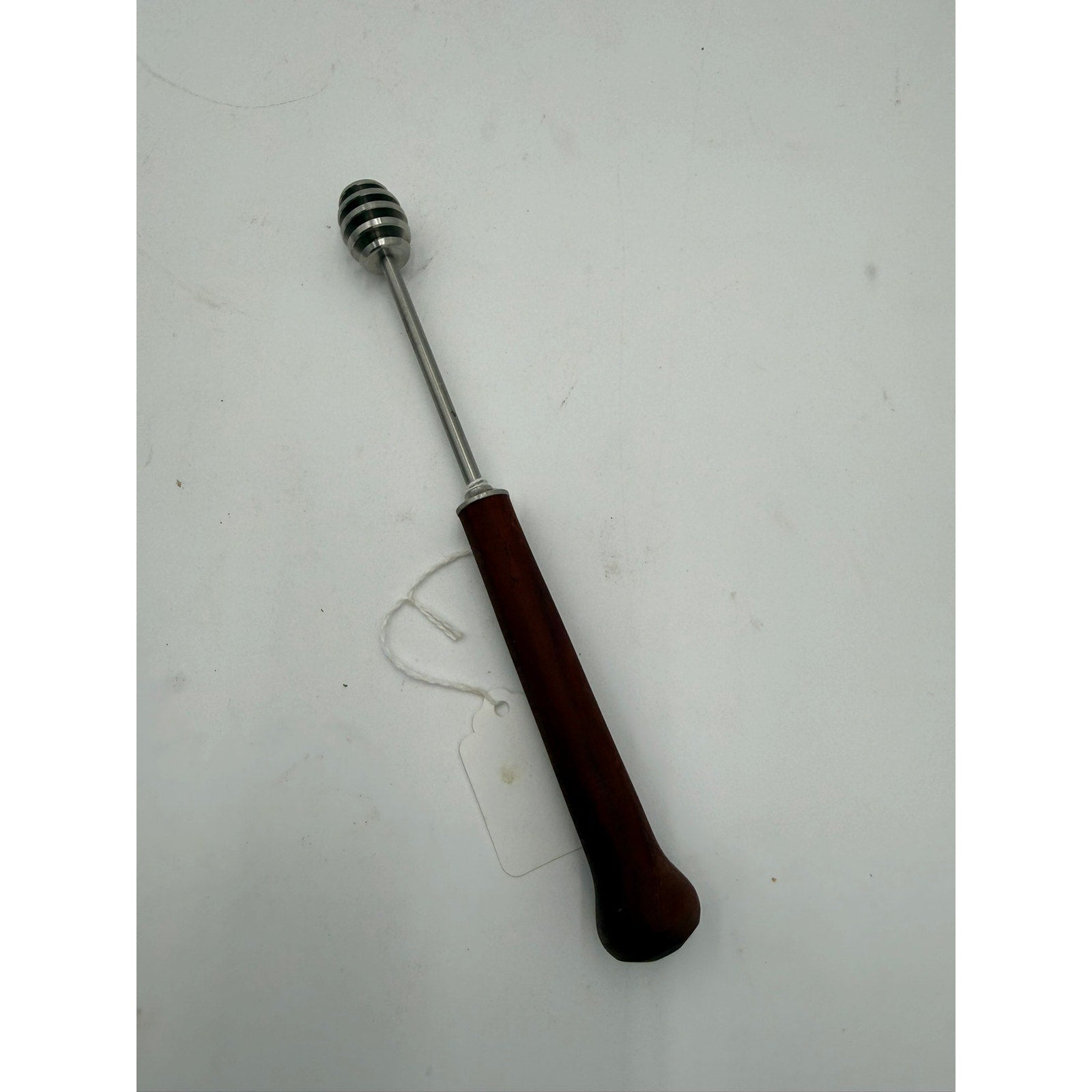 Handmade Wood Handle Honey Dipper Spoon, stainless steel head, food safe finish, walnut oak cherry olive options