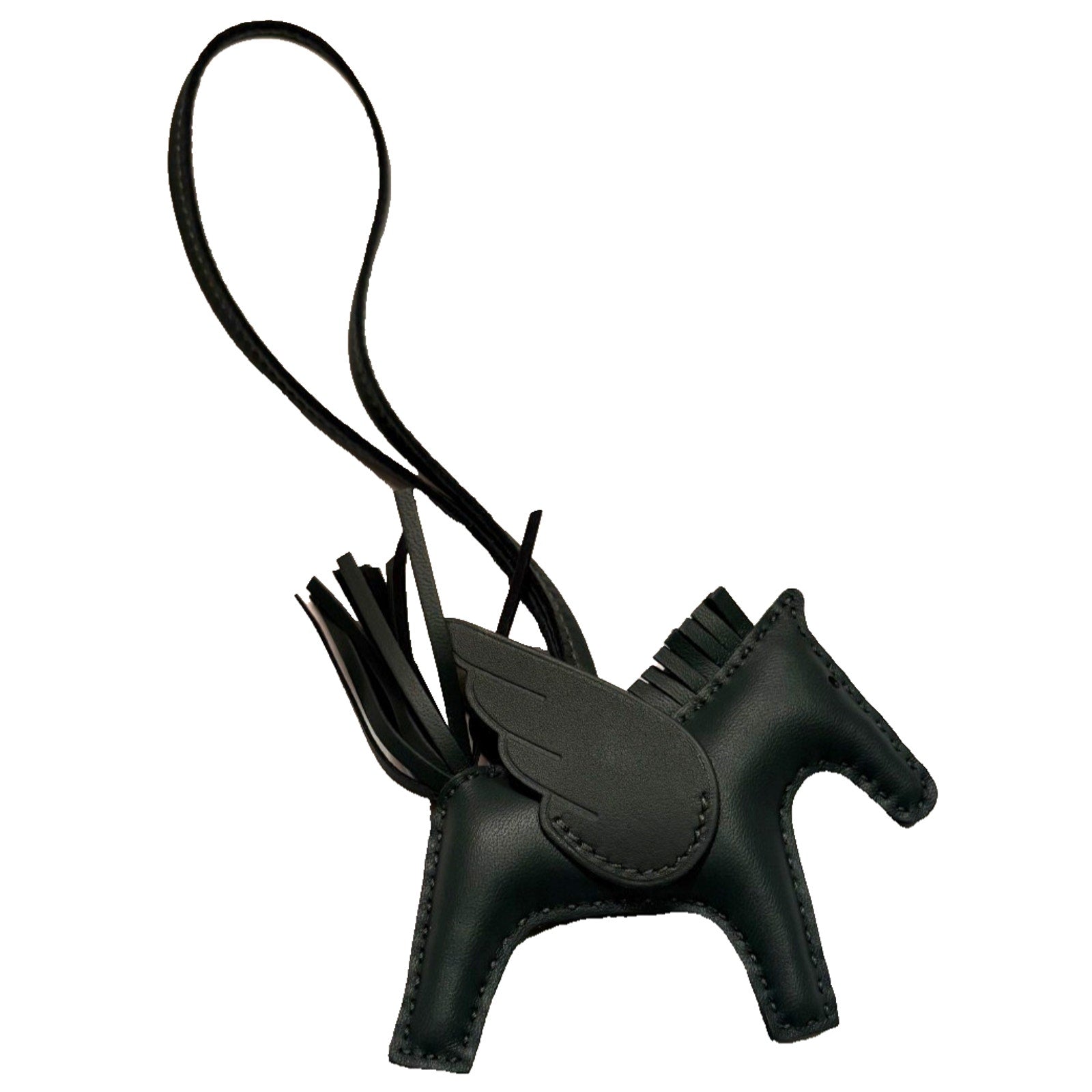 NEW Hermes Pegase Rodeo Pegasus PM Bag Charm Vert Mangrove / Noir / Authentic